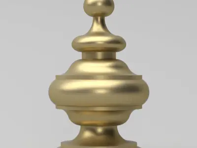 Elegant Gold Finial 3D model