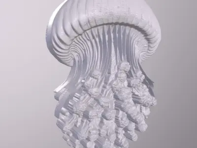 Jellyfish 7 basrelief for 3D printing 3D print model