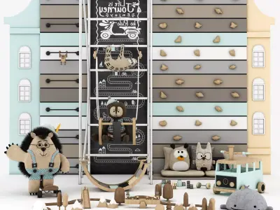 toys and furniture set Low-poly 3D model