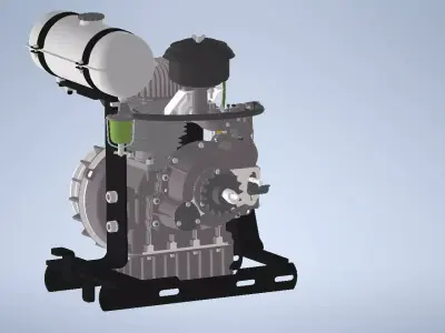 Mini Tractor Engine 3D model