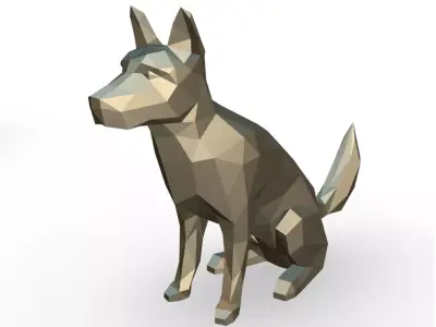 Blue Heeler low poly 3D print model