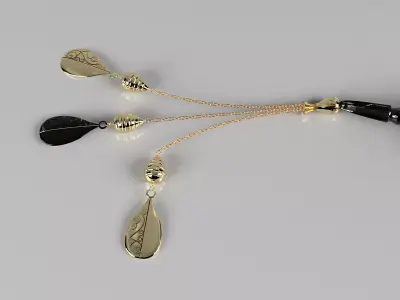 Sabha - Tesbih- Black onyx - Aqeeq Stone - Luxury design 3D model