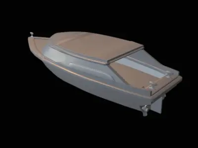 Yacht Low-poly Model Free low-poly 3D model