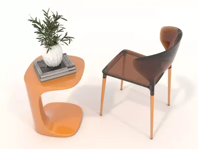 Modern Coffee Table and Chair 4 3D model