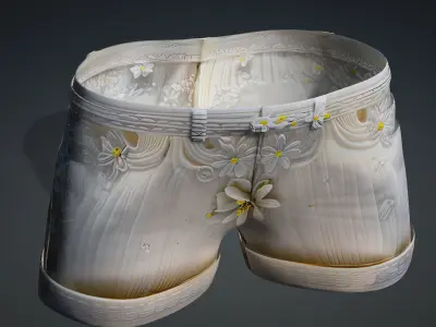 Floral Short PBR 4k Low-poly 3D model