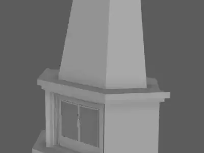 Corner Fireplace for the house low poly Free low-poly 3D model