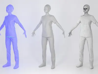 Surgical doctor female ready for animation 162 Low-poly 3D model