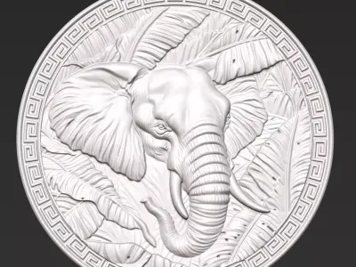 Elephant Head Pendant A41 3D print model