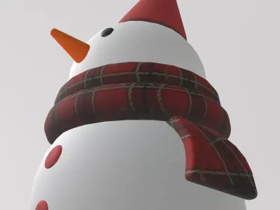 Stylized Low-Poly Snowman Decoration Figure Set Low-poly 3D model
