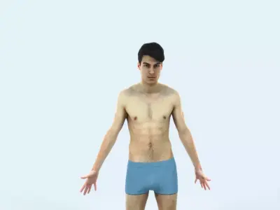 Prime G Beach Animated Rigged Sports Man Low-poly 3D model