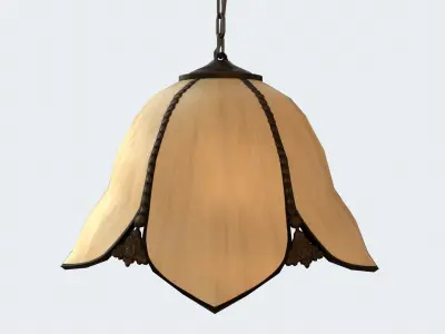 Vintage ceiling hanging lamp Low-poly 3D model