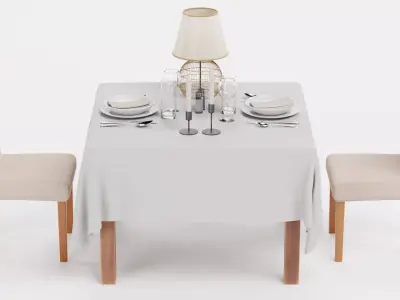 -Restaurant Table FULL V5- 3D model