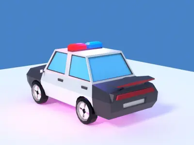 Police Car Low Poly Best For VR and Mobile Games Low-poly 3D model