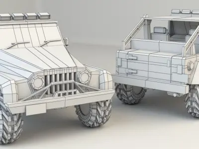 Low Poly Jeep wrangler - wrangler Low-poly 3D model