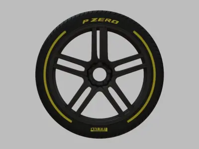 Miniature Enkei FD-05 Rim and Tire - 3D Print - No Textures 3D print model