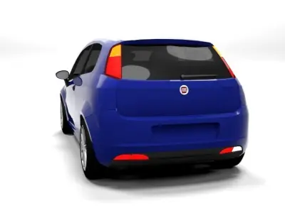 FIAT GRANDE PUNTO 3DR LOWPOLY Low-poly 3D model