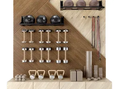 Home Gym Yoga Fitness Decoration Light Set 049  3D model