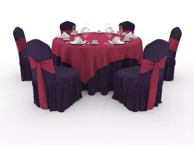 Banquet Table and Chair 51 3D model