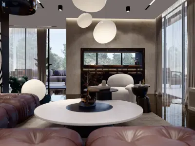 Interior Living Room and Bedroom design Sketch up File 3D model