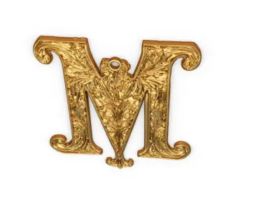 Alphabet Letter M  Pendant 3D print model
