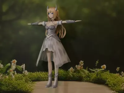 Anime Girl for VrChat 3D model