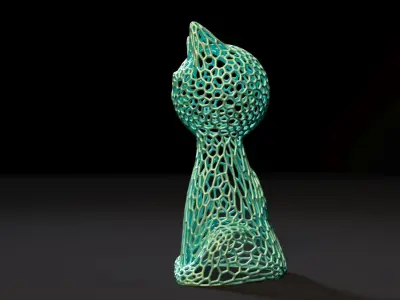 Cat Voronoi 3D print model