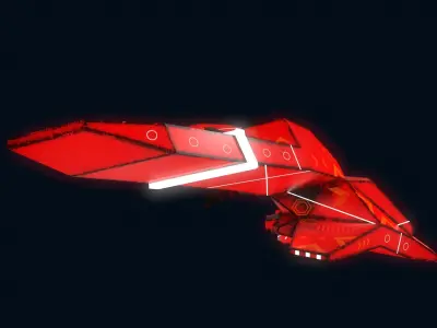 Spaceship Low-poly 3D model 17