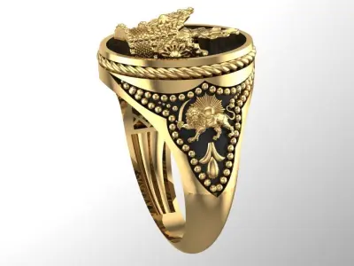 majestic Pahlavi dynasty ring 3D print model