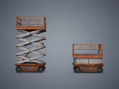 Scissor lift Low-poly 3D model