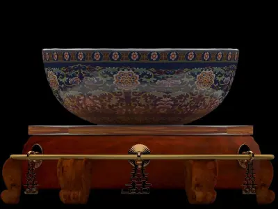 Chinese display stand with bowel  3D model