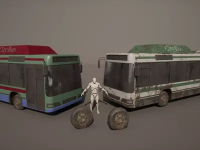 City Bus Low-poly 3D model