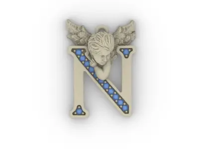 My Angel Letter Pendant Necklace 3D print model
