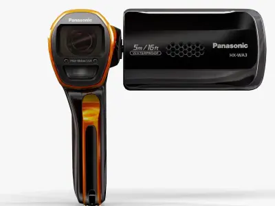 Panasonic HX-WA3 pocket camcorder Low-poly 3D model