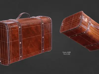 Vintiquewise Vintage Luggage Suitcase Low-poly 3D model