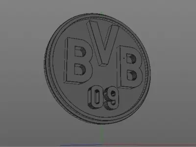 Borussia Dortmund FC Football Club 3D Logo Low-poly 3D model