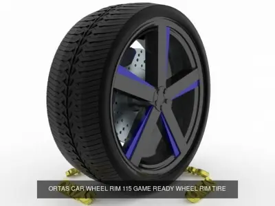 ORTAS CAR WHEEL RIM 111-112-113-114-115 GAME READY WHEEL 3D Model Pack