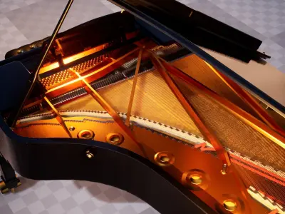 Grand Piano UE4-Ready Low-poly 3D model