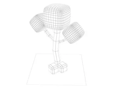 tree set Free low-poly 3D model