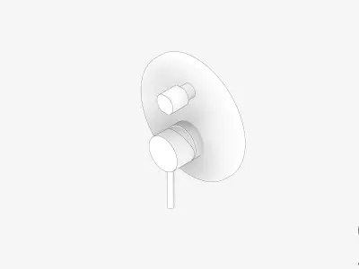 Wall Mixer Tap - Luxury - Pin - Diverter Low-poly 3D model