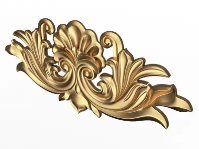 Carved Plaster Molding Decoration 024 Low-poly 3D model