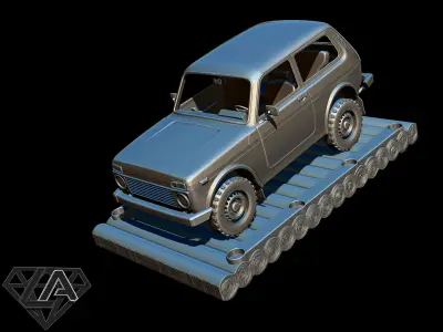 Exhibition - Niva on a raft 3D print model