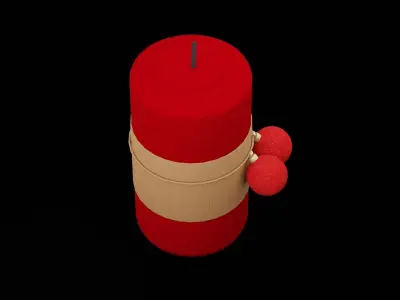 Christmas Candle Low-poly 3D model get