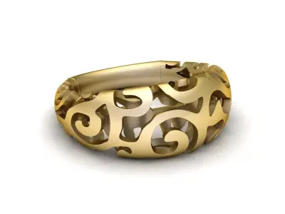 gold filigree ring 3D print model