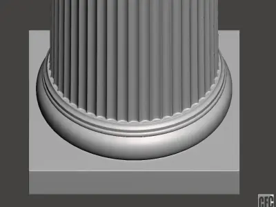 Doric Column with relief - 3d model for CNC - DoricColumnCFC02 3D model