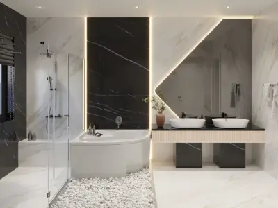 Dressing room and Bathroom Free 3D model