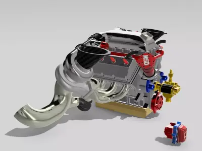 TWIN TURBO HEMI GEN 2 COMPLETE FOR PROMOD NOVA 3D print model