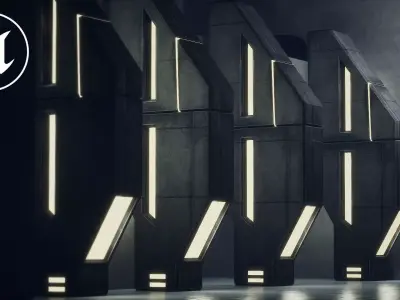 Lighting for Sci Fi Brutal Locations Low-poly 3D model