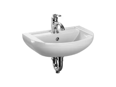 Nova Wall Mount Vessel Bathroom Sink Round Heavy Duty Ceramic 3D model