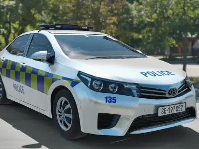 Police car 3D model PBR