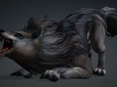 Wolf-B5 Low-poly 3D model